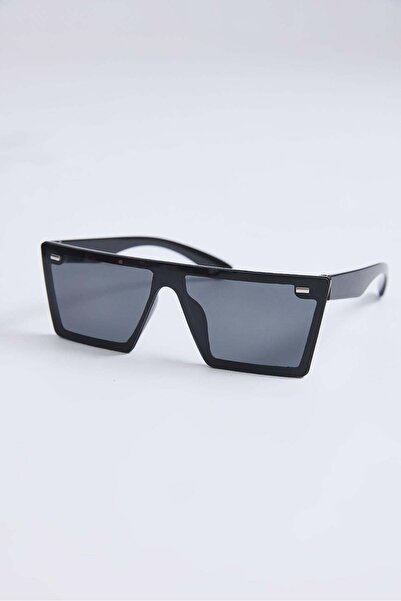 Juuuj Black Bone Frame Square Shape Polarized Glass Sunglasses with Metal Detail