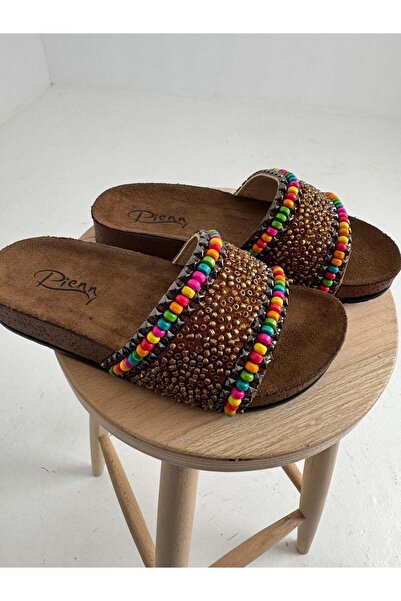 Juuuj Brown Wood Textured Lightweight Flexible Non-Slip Sole Colorful Stone D...