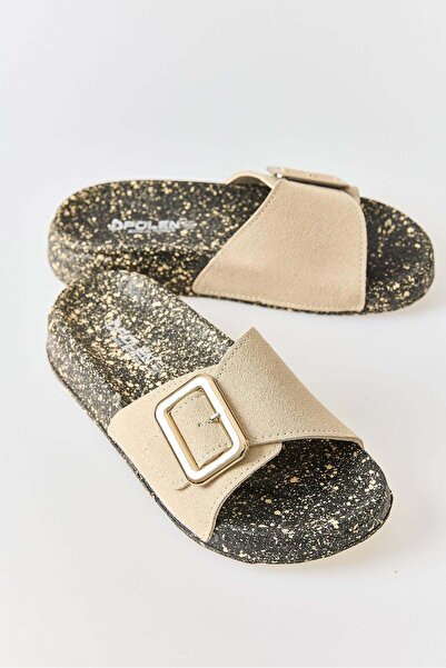 Juuuj Cream Suede Textured, Lightweight, Flexible, Single Strap, Buckle Detai...