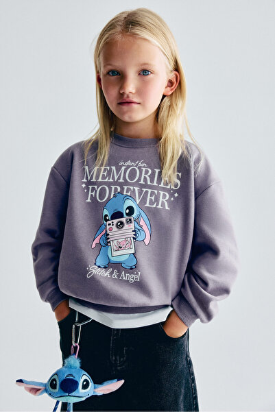 H&M Baskılı ve İçi Tüylü Sweatshirt