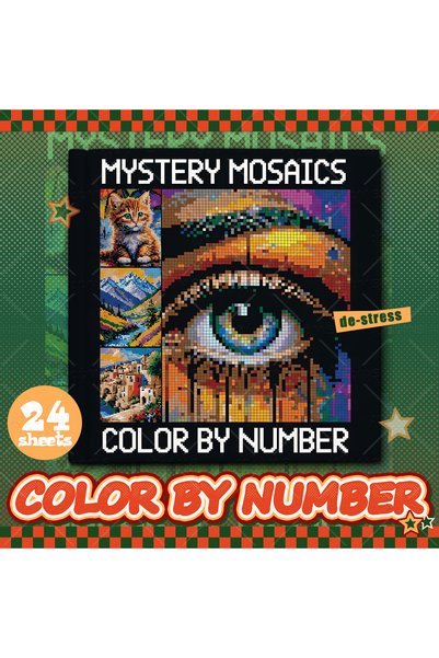 Choice 20x20cm 24pages 1PC MYSTERY MOSAIC COLOR BYNUMBER artwork by digital a...
