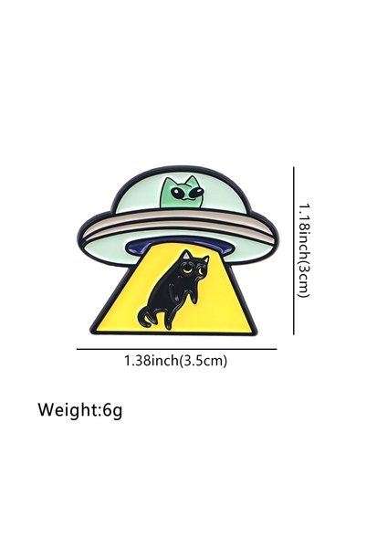 Choice one size UFO Alien Enamel Pin Black Cat Badges on Backpack Brooches fo...