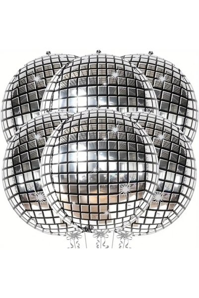 Choice O 22inch DISCO silver 6pcs 6pcs 22 inch 4D Mirror Disco Balloon Set Re...