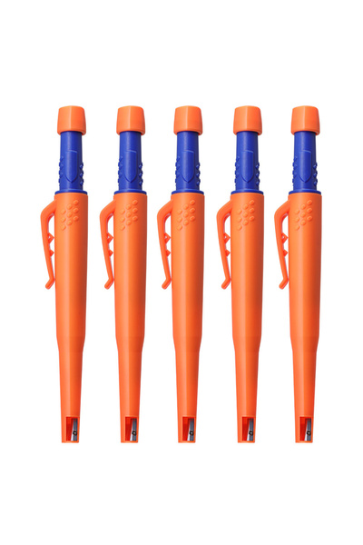 Choice 5pcs orange 5Pcs Solid Carpenter Pencils, Refill Deep Hole Marking And...