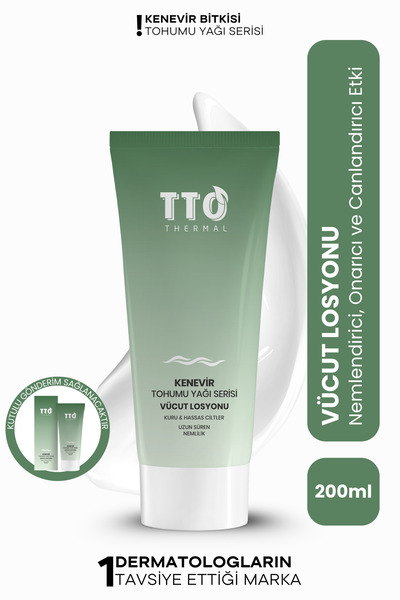 TTO Vücut Losyonu Nemlendirici 200 ml Kenevir Yağlı Thermal Kuru Cilt Bakımı