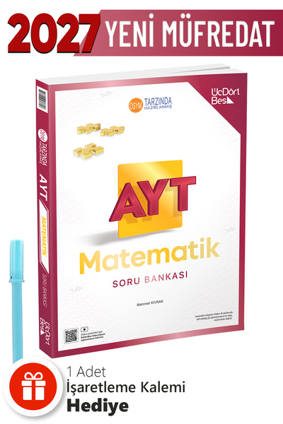 Üç Dört Beş Yayıncılık AYT Matematik Soru Bankası + Hediyeli