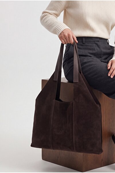 Marjin Kadın Hakiki Deri Shopper İçi Çantalı Düğme Kapama Omuz Çantası Filun ...