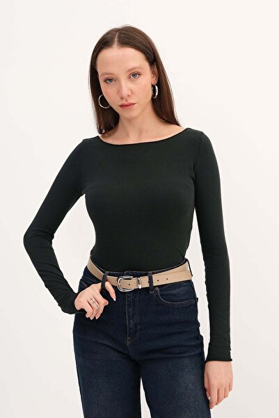 Addax Long Sleeve Basic Blouse B1846