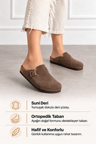 Bermody Eliza Women's Brown Comfortable Cork Sole Casual Sabo Daily Boston Sl...