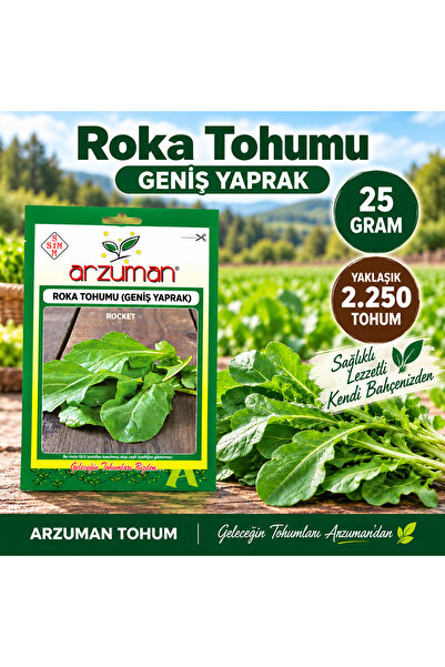 Arzuman Geniş Yaprak Roka (Rota) Tohumu 10 gr