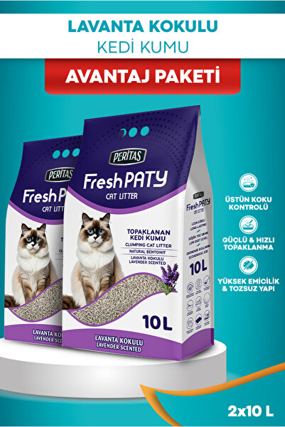 PERİTAS Fresh Paty Eko Kedi Kumu Lavanta Kokulu- 2x10 LT