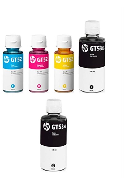 HP Gt53xl-gt52 Ink Tank Dörtlü +1 Siyah Kartuş Dolum Mürekkep Seti