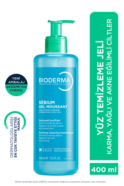 Bioderma Sebium Foaming Gel Karma, Yağlı ve Akneye Eğilimli Ciltler için Yüz ...