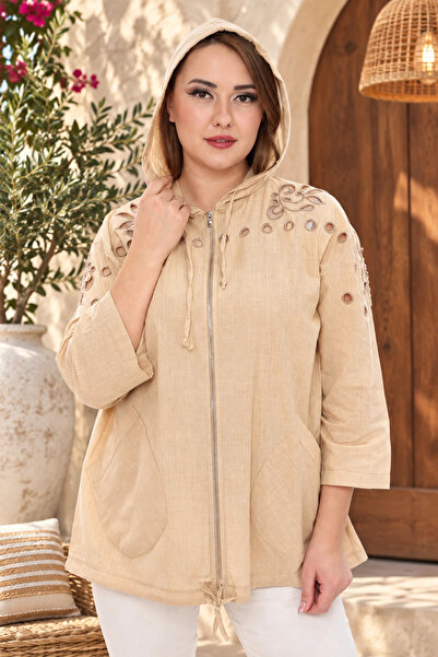 Lady Majestic Büyük Beden %100 Cotton Kapüşonlu Hırka – Rahat ve Şık Tasarım ...