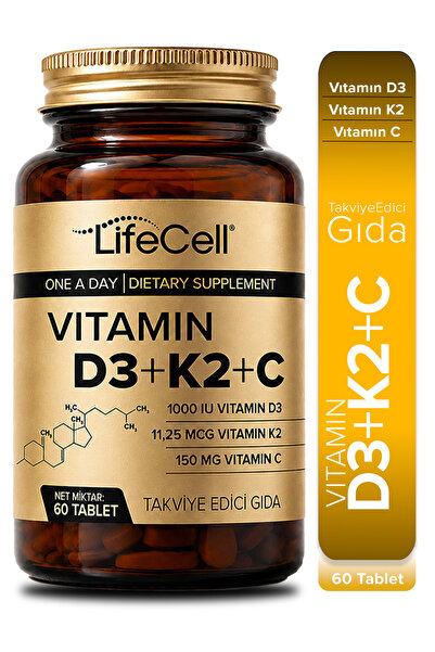 Vıtamın D3 K2 C - 60 Tablet Komplex Vitamin Desteği