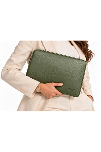 deri,se club Unisex Haki Renk Küçük 12,9 & 13,1 Inç Tablet, Ipad Kılıfı, Macb...