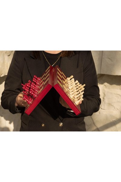 Sunrise Chess & Games Set de șah magnetic cu tavă de inserare – tablă cireș