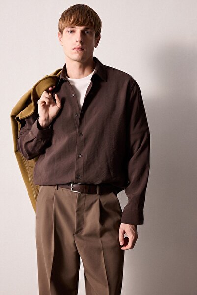 DeFacto Regular Fit Polo Collar Modal Long Sleeve Shirt H5254Ax26Au