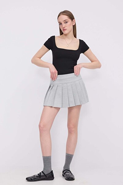 Addax Square Neck Short Sleeve Blouse B1559-İ2