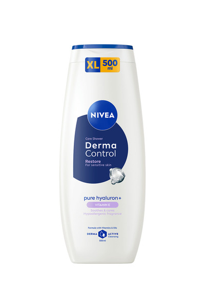 NIVEA Derma Control Restore Gel de duș cu Acid Hialuronic și Vitamina E, 500 ml
