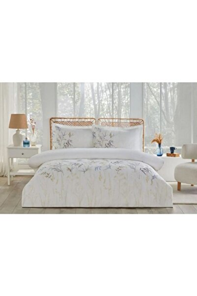 Özdilek Duvet Cover Set with Fitted Sheet Ranforce Single White Salix