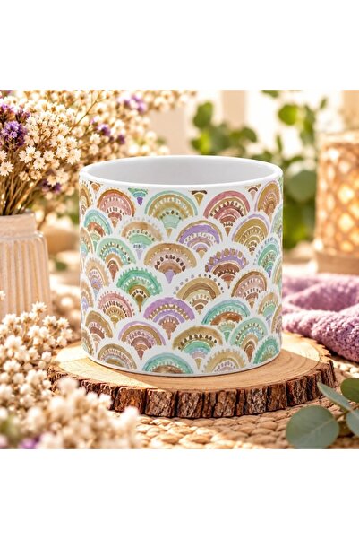 BM GİFT DESİGN Mască ghiveci, din ceramică, model abstract, 11 cm