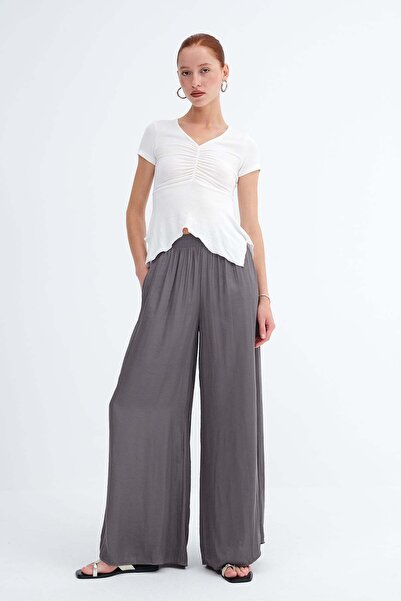 Addax Saten Wide Leg Pantolon PN17298