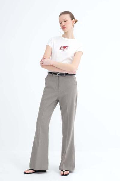Addax Kemerli İspanyol Paça Pantolon PN01061