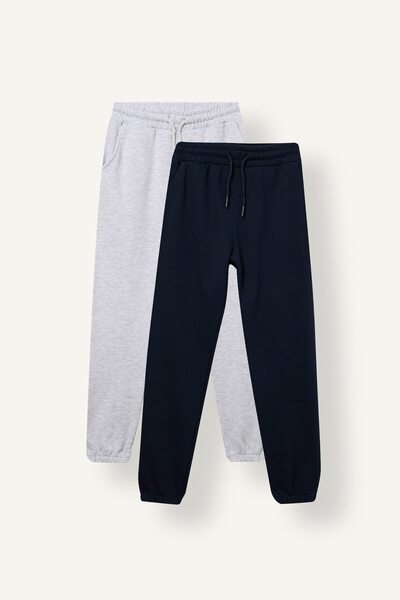 DeFacto Okul Regular Fit Elastic Leg 2-Piece Jogger Sweatpants for Boys I0596...