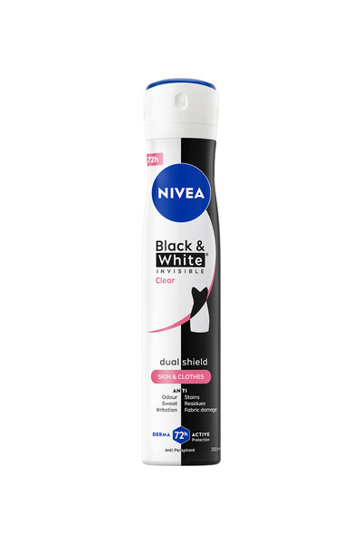 NIVEA Spray Antiperspirant Invizibil Transparent Negru & Alb 48h, 200 ml
