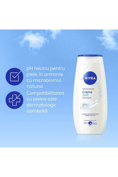 NIVEA Gel de duș cremos și delicat cu ulei de migdale, cremos și hidratant, 250 ml
