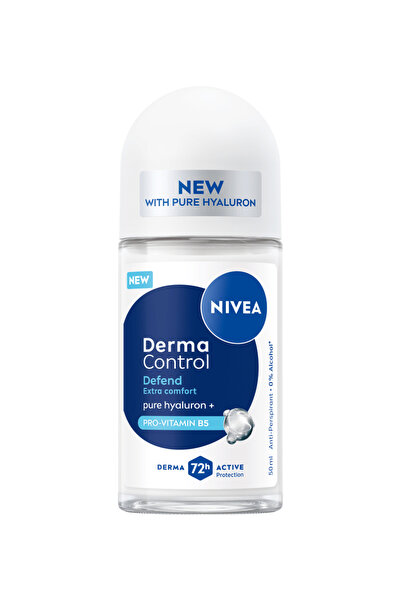 NIVEA Derma Control Defend Antiperspirant Roll-On pentru Femei, 72h, 50 ml