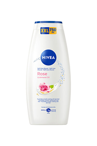 NIVEA Care & Roses Gel de duș cu ulei de trandafir și migdale, 750 ml