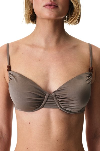 Penti Top de bikini cu sclipici Naiara Balen din păr de cămilă