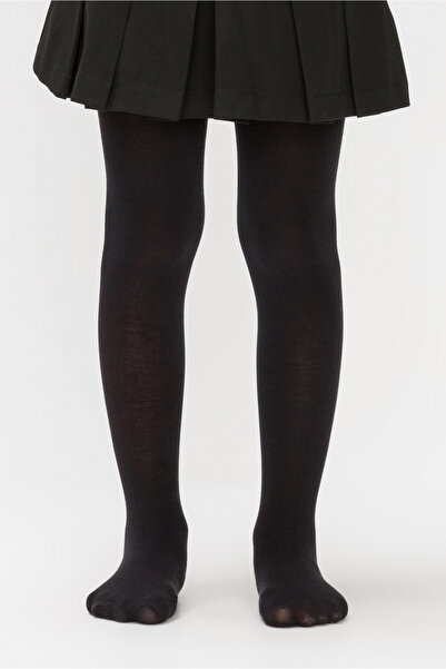 Penti Girl's Black Cotton Pantyhose