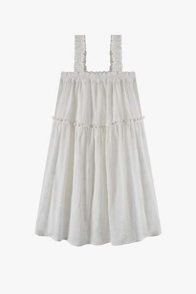 Penti Beyaz Kız Çocuk White Texture Elbise