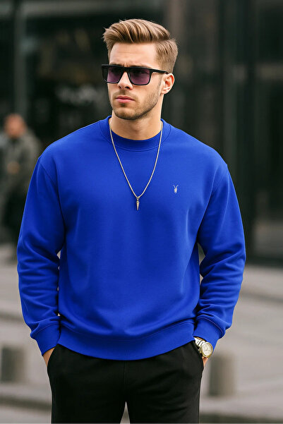COMBİNE MİCHAİL Mavi Renk Basic Bisiklet Yaka Relaxed Regular Erkek Sweatshir...