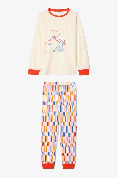 Penti Kız Çocuk Hopping Sürdürülebilir Pamuklu Tavşan Desenli Uzun Kollu 2'li Pijama Takımı