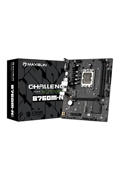 MAXSUN Challanger B760M-N LGA1700 DDR5 6000 Mhz M.2 HDMI mAtx Intel Anakart