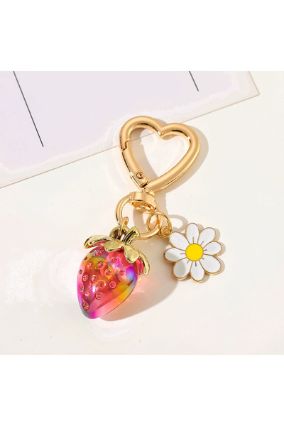 Choice7 1strawberry-red Cute Strawberry Keychain,cherry Bag Charms,Heart Flow...