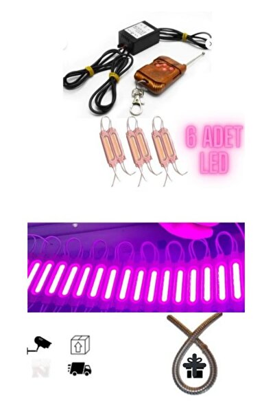 GMS Cg cup modifiye Çift Çıkış kumandalı çakar modül+6 adet Pembe Led seti+st...