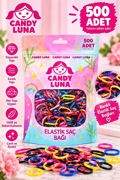 CANDY LUNA 500 ADET RENKLİ TOKA SAÇ ÖRGÜ LASTİĞİ - AÇILIR KİLİTLİ AMBALAJ