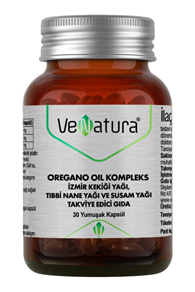 VeNatura Oregano Oil Kompleks İzmir Kekik Yağı, Tıbbi Nane ve Susam Yağı 30 K...