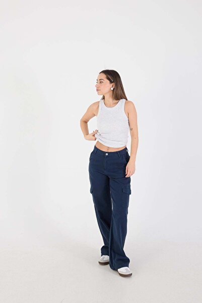 Addax Halter Collar Ribbed Undershirt A13294-L7