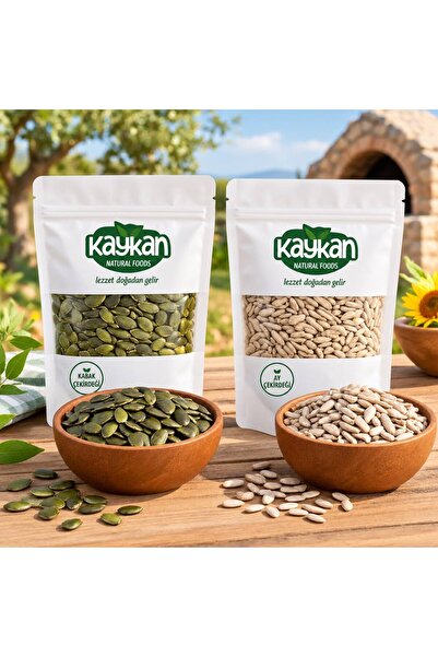 kaykan Ay Çekirdeği (Çiğ tuuzsuz 400g) + Kabak Çekirdeği (Çiğ Tuzsuz 300g) sü...