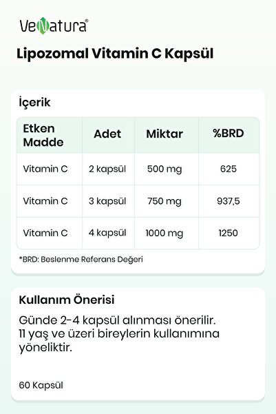 VeNatura Liposomal Vitamin C 250Mg 60 Capsules