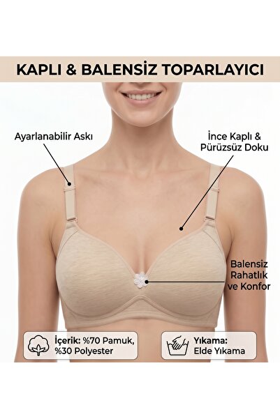 Ebru Covered Underwireless Push up Bra