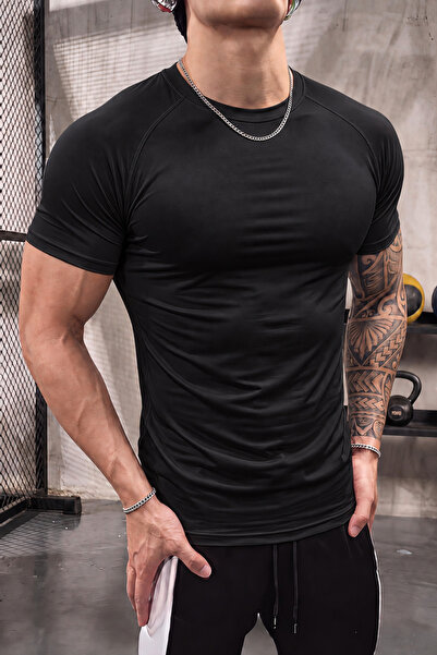 GENIUS STORE Erkek Dalgıç Kumaş Compression Spor Tişört Muscle Body Fit Gym A...
