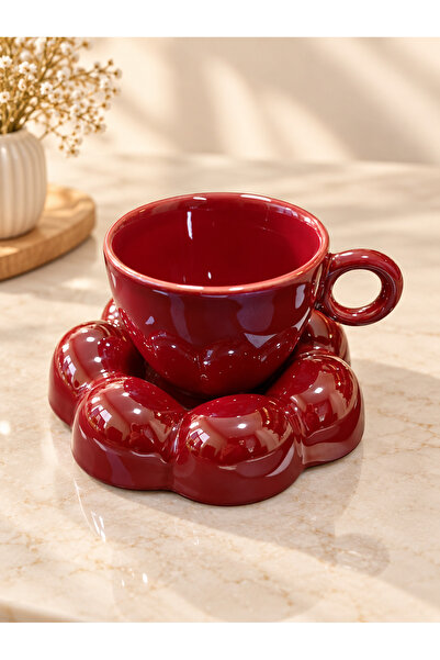 RASHA COLLECTION Papatya Kahve Fincanı
