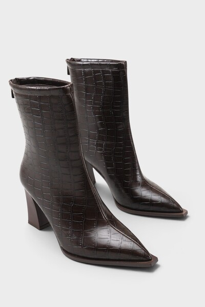 Capone Outfitters Lizzie Pointed Toe Thick Heeled Women's Stylish Boots with ...